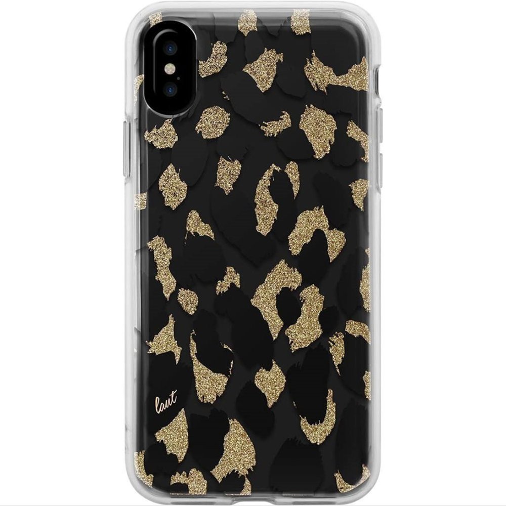Glittered & Black Leopard Print Case iPhone X/XS - Picture 2 of 7